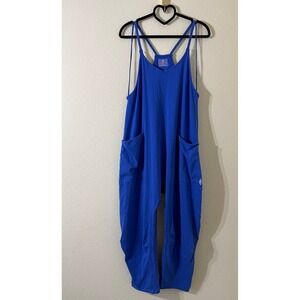 Free People Movement Women's Hot Shot Jumpsuit In Cobalt Blue XSmall Bohemian